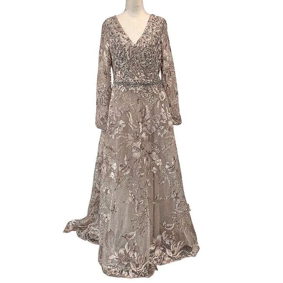 Mac Duggal 20214 Vintage Lilac Gown Long Evening Prom Gala Dress Size 10 Wedding - Picture 2 of 11